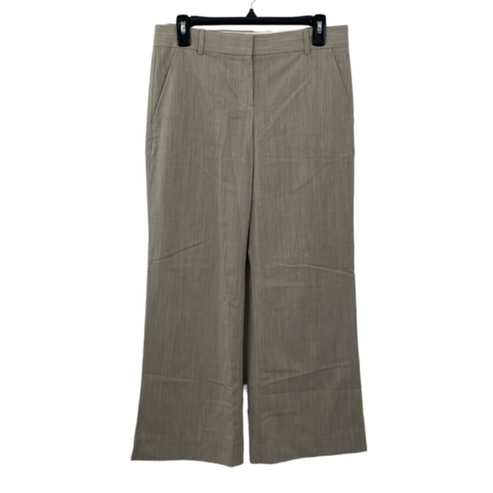 Theory Adelson Tailored Beige Wool Blend Wide Flare Leg Trouser Pants Size 4